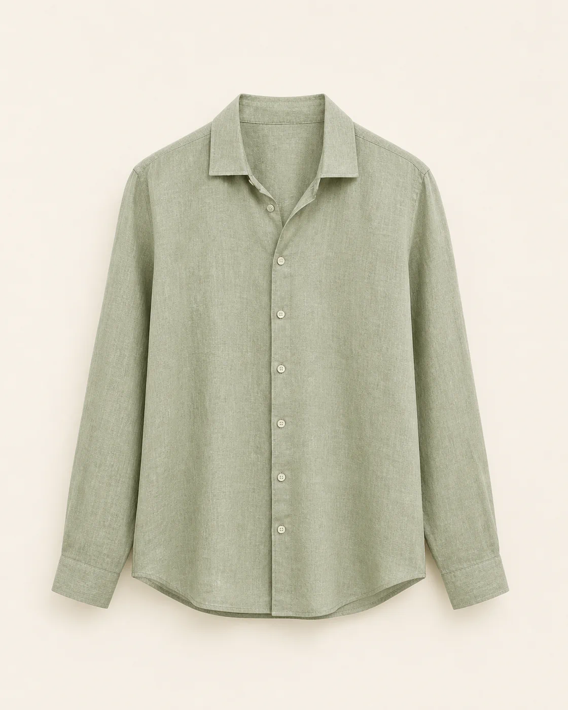 Fotografía de Camisa de Lino en color Verde salvia