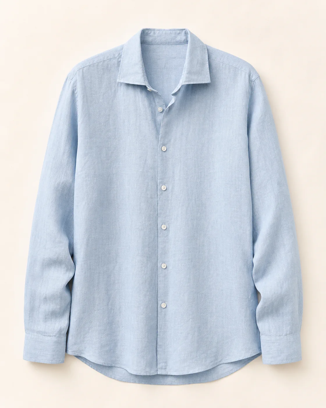 Fotografía de Camisa de Lino en color Azul niebla