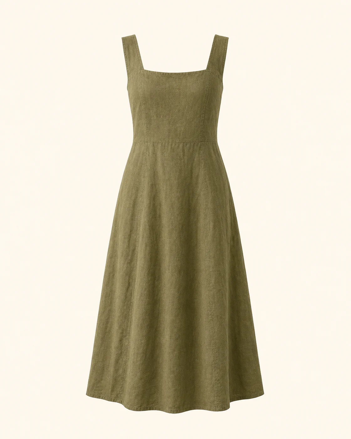 Fotografía de Vestido de Lino en color Oliva
