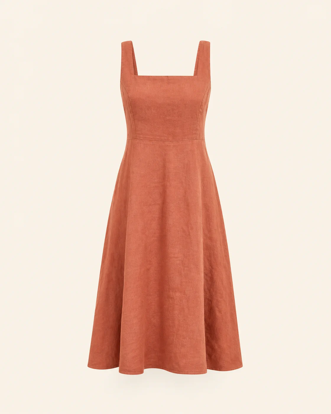 Fotografía de Vestido de Lino en color Terracota